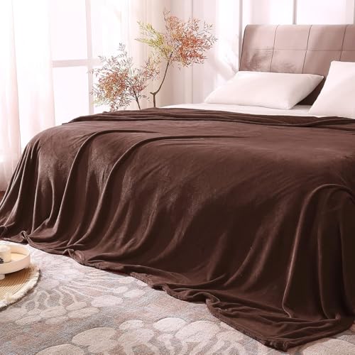 BEDELITE Fleece Blanket Soft Plush Full Bed Blanket Brown 84"x90" | Ultra Soft Fleece, Plush Microfiber, Lightweight Warmth, All Season Comfort, Fade Resistant, Machine Washable, Couch Sofa Bed - color: Brown, size: Full(84"x90")