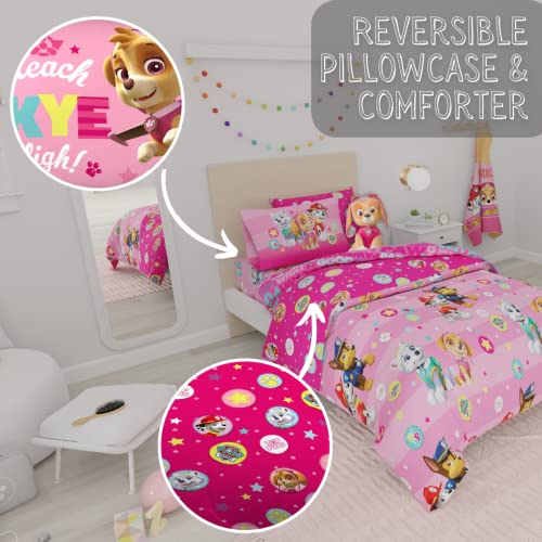 Paw Patrol Girls Kids Bedding Super Soft Comforter and Sheet Set with Sham, 5 Piece Twin Size, (100% Officially Licensed Nickelodeon Product) By Franco - color: Paw Patrol Girls, size: Twin