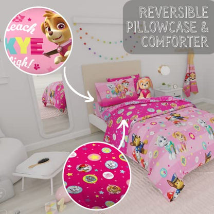 Paw Patrol Girls Kids Bedding Super Soft Comforter and Sheet Set with Sham, 5 Piece Twin Size, (100% Officially Licensed Nickelodeon Product) By Franco - color: Paw Patrol Girls, size: Twin