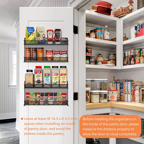 2 PK 2 Tier Mesh Kitchen Counter-top or Wall Mount Spice Rack Jars Storage Organizer, Bronze