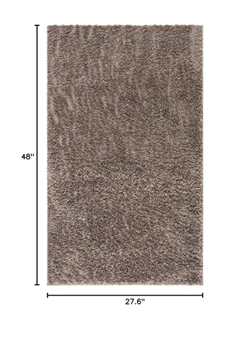 SAFAVIEH August Shag Collection Accent Rug - 2'3" x 4', Taupe, Solid Design, Non-Shedding & Easy Care, 1.2-inch Thick Ideal for High Traffic Areas in Entryway, Living Room, Bedroom (AUG900R) - color: Taupe, size: 2'3" x 4' (Rectangular)