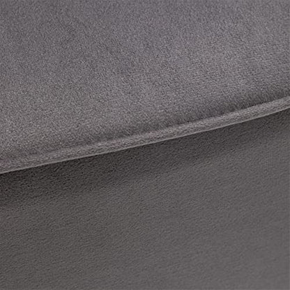 Container Furniture Direct Modern Velvet Accent Chair for Living Room, Bedroom, or Entryway, Stylish and Comfortable Armless Design with Metal Legs, Grey - color: Grey