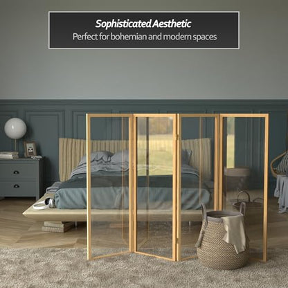 Red Lantern 4 ft. Short Clear Plastic Partition Natural 4 Panel - color: Natural, size: 4 Panel
