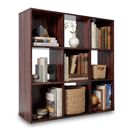 Signature Design by Ashley Glosmount 9 Cube Storage Organizer or Bookcase, Cherry & Light Brown - color: Cherry/Light Brown, size: Nine Cube