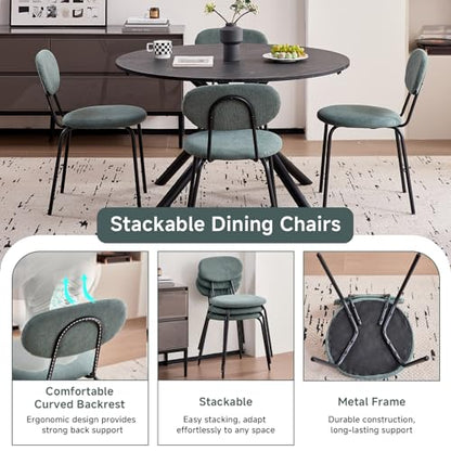 Stackable Guest Chairs Set of 12, Upholstered Waiting Room Chairs with Metal Legs for Reception, Breakroom, School, Meeting, Office - color: Green, size: Set of 12
