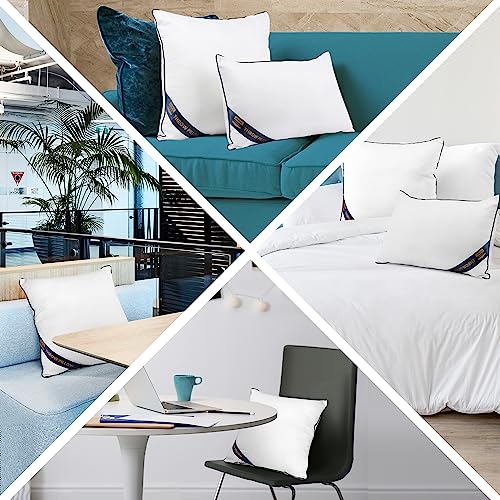 Utopia Bedding 12x12 Throw Pillow Inserts, Decorative Pillows, Pack of 4 | Piping Throw Pillows, Plush & Supportive, Aesthetic Cushion Sham Stuffer for Sofa, Office, Couch & Bed, Set of 4, White - size: 12x12 Inch