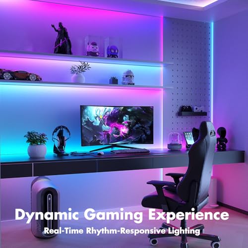 Led Lights for Bedroom 100FT Smart IC+RGB Strip Lights | Music Sync Color Changing, 24Key Remote+App Control Light Strip for BedHead,Underbed,Ceiling,Background Wall(2x50FT) - size: 100FT