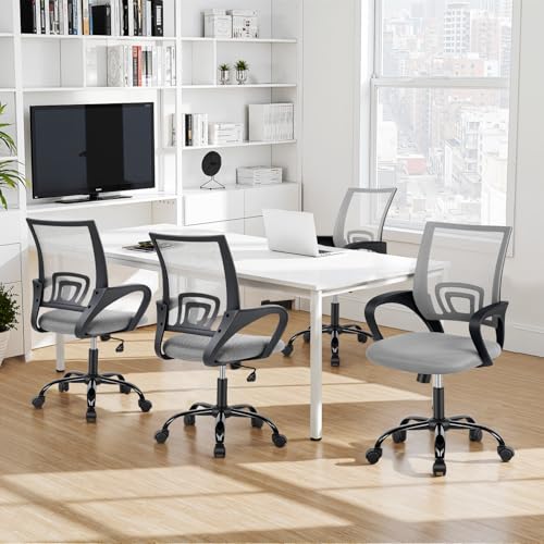 BestOffice Office Chair Ergonomic Cheap Desk Chair Mesh Computer Chair Lumbar Support Modern Executive Adjustable Stool Rolling Swivel Chair for Back Pain (Grey) - color: Grey, size: 1 Pcs