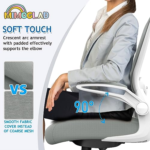 Mimoglad Ergonomic High Back Mesh Office Chair, Adjustable Lumbar Support, Thickened Seat Cushion (Modern, Moon Gray) - color: Moon Gray