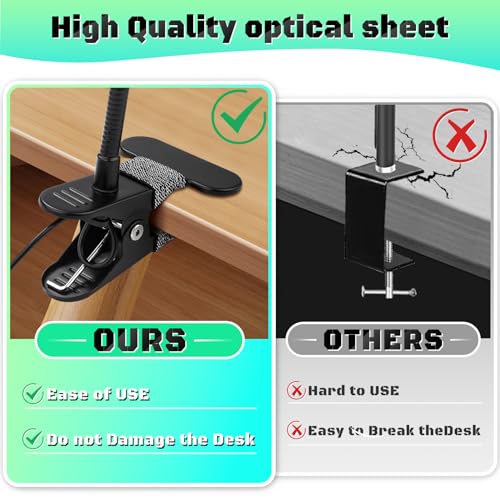 10X Magnifying Glass with Light, Clip on Mganifier with Light, 48 LED Desk Magnifying Glass wtih Clamp, 3 Modes Dimmable Magnifying LED Lamps for Bed Work Crafts DIY Repair Black - color: Black