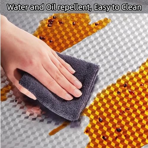 Soqool Oil Proof Kitchen Wallpaper Peel and Stick Backsplash Sticker Self Adhesive Contact Paper for Drawer Cabinet Shelf Liner, Waterproof Table/Countertop Cover 15.7" W x 393.7" L - color: Silver-3dcube, size: 15.7"W x 393.7"L