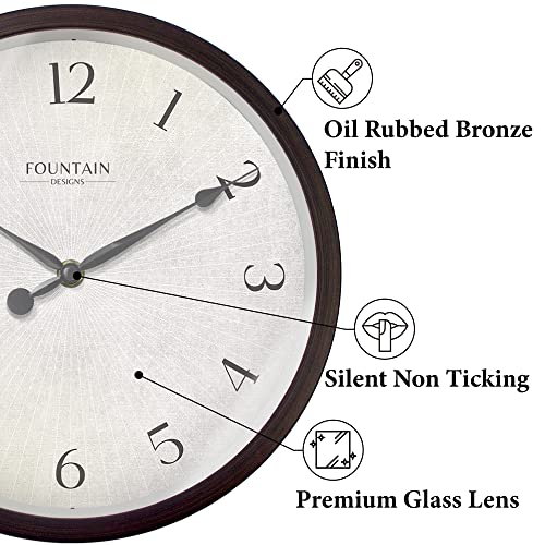 10" Silent Modern Farmhouse Wall Clock, Oil Rubbed Bronze | Battery Operated, Regular Arabic Numeral, Accurate & Easy to Read for Living Room, Bedroom, Kitchen & Home Office - color: Oil Rubbed Bronze, size: 10 inch