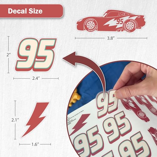 Disney Pixar Cars Wall Decals - 76 Pc Small Vinyl Stickers for Nursery Bedroom Bathroom - Peel and Stick Room Decorations - color: Cars Décor