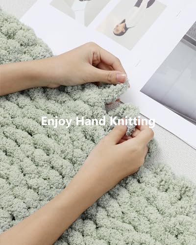 Cozyful Chunky Yarn for Hand Knitting, #9 Thick Jumbo Big Chunky Yarn for Crocheting, Super Chunky Knit Blanket Yarns, Large Chunky Chenille Yarns, 8 Pack (30 yds 8 oz Each Skein), Sage Green - color: Sage Green