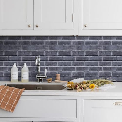 3D Faux Brick Wall Panels Peel and Stick, 10 Pcs 11.8" x 11.8" - color: Gray