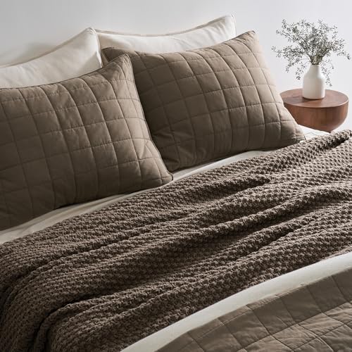 EVERGRACEHOME Chunky Chenille Knit Throw Blanket, 108x92, Mocha Brown | Sculpted Moss Stitch, Chic Modern Farmhouse, All-Season Warmth, OEKO-TEX® Certified, Oversized King for Couch, Bed, Sofa - color: Mocha Brown, size: 108" X 92"