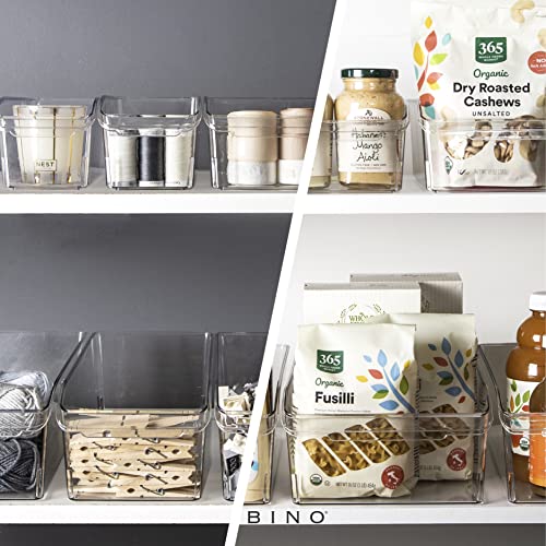 BINO | Plastic Storage Bins, Small | THE CURVE COLLECTION | Multi-Use Organizer Bins | Storage Containers Kitchen, Pantry and Home Organization | Fridge Organizers | Pantry Organization - size: Small