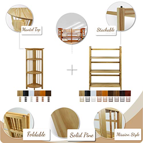 Casual Home 3-Shelf Folding Stackable Bookcase (27.5" Wide)-Natural - color: Natural, size: 3-Shelf Stackable