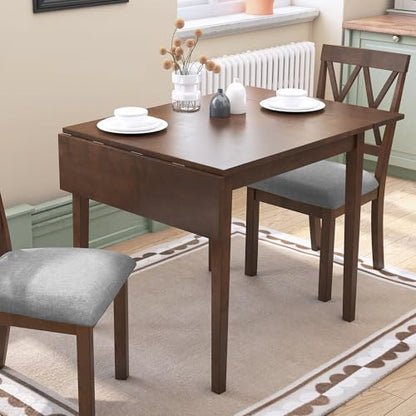 Merax Wooden 29"- 45" Extendable Rectangular Dining Table with Drop Leaf,Space Saving, Easy Assemble Brown