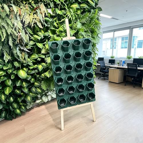 Living Wall Planter for Indoor Plants, Vertical Wall Planter System with 1 Stackable Pots, Wall Mounted Hanging Planter, Ventilation Design for Herbs, Succulents, Flowers (1Pot) - color: Green-1pcs