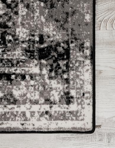 Rugs.com - Monte Carlo Collection Rug – 2' x 3' 1 Black Stain-Resistant Rug – Traditional Medallion for Entryway, Kitchen, and Bathroom - color: Black, size: 2'2" x 3' (Rectangular)
