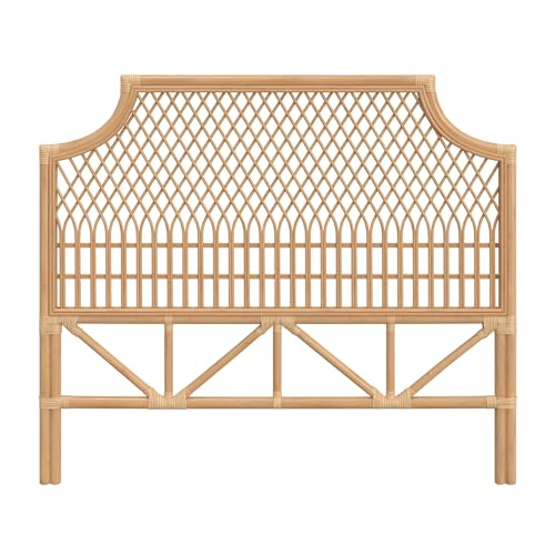 Kouboo Classic Weave Rattan Headboard for Full Size Bed Natural Boho Style | KOUBOO Rattan Full Size Headboard Boho Coastal Bed Frame Woven 54 In Decor Ideal for Coastal Bedroom Built with Sustainable - size: Full