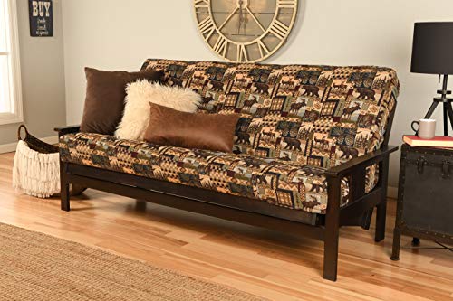 Kodiak Furniture Monterey Futon Set, No Drawers, with Espresso Base and Peter's Cabin Mattress - color: Peter's Cabin, size: No Drawers, style: Espresso Finish