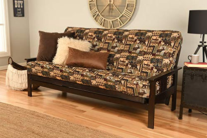 Kodiak Furniture Monterey Futon Set, No Drawers, with Espresso Base and Peter's Cabin Mattress - color: Peter's Cabin, size: No Drawers, style: Espresso Finish