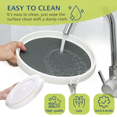 Set of 6, 10 Inch Non-Skid Lazy Susan Turntable, Lazy Susan Organizer for Cabinet, Pantry Organization, Kitchen Storage, Bathroom Sink Cabinet, Refrigerator, Countertop, Spice Rack (6 Pack 10 in) - size: Grey 10 In 6 Pack