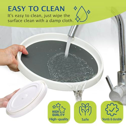 Set of 6, 10 Inch Non-Skid Lazy Susan Turntable, Lazy Susan Organizer for Cabinet, Pantry Organization, Kitchen Storage, Bathroom Sink Cabinet, Refrigerator, Countertop, Spice Rack (6 Pack 10 in) - size: Grey 10 In 6 Pack