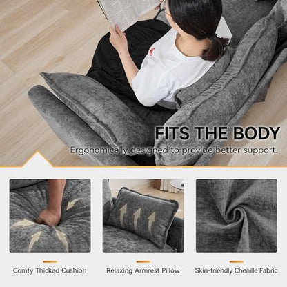 147'' Oversized U Shaped Cloud Sectional Sofa, Chenille Deep Seat Couches for Living Room, Comfy Upholstered Modular Sectional Sofa Couch, Grey - color: Grey, size: 147'' Oversized U Shape