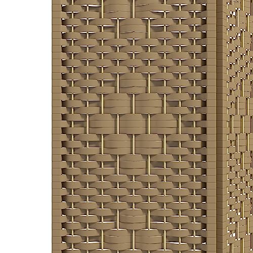 HOMCOM 3 Panel Room Divider, Folding Privacy Screen, 5.6', Natural | Room Separator, Wave Fiber Freestanding Partition Wall Divider - color: Natural, size: 3 Panel