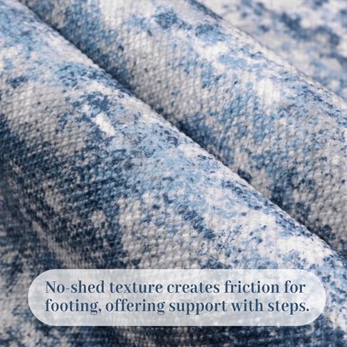 Entryway Runner Rug 2x4ft,Non Slip Carpet Runner,Ocean Blue | Machine Washable Runner Rug with Silicone Backing; Stain Resistant Surface for Entryways, Kitchens and High Traffic Areas - color: Abstract- Ocean Blue, size: 2' x 4' (Runner)