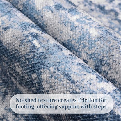 Entryway Runner Rug 2x4ft,Non Slip Carpet Runner,Ocean Blue | Machine Washable Runner Rug with Silicone Backing; Stain Resistant Surface for Entryways, Kitchens and High Traffic Areas - color: Abstract- Ocean Blue, size: 2' x 4' (Runner)