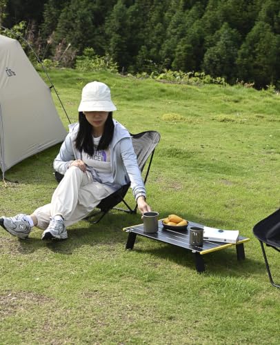 Ultralight Compact Mini Folding Alu. Table (Blue - L) | with Carry Bag, for Camping Backpacking Hiking Beach Picnic - color: Blue, size: Large