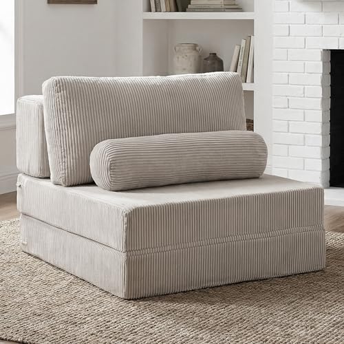 49" Foldable Modular Studio Couch, Space Saver Bed with High Density Foam, Sofa Individual with Creative Shape for Apartment Leisure Scenes, Light Grey - color: Light Grey