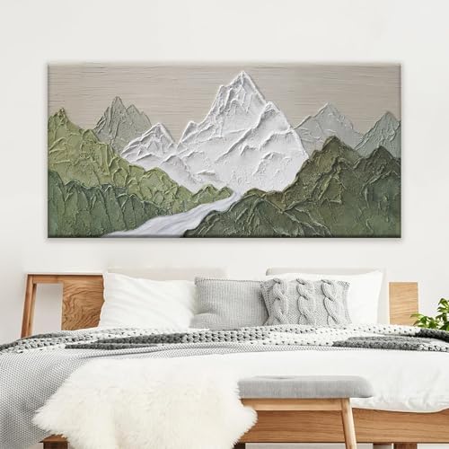 YISXINOAG Large Abstract Wall Art For Living Room Canvas Art Wall Decor Print Abstract Mountain Forest Landscapes Green Wall Art Painting Abstract Art Prints Home Wall Art 29×58 In - color: Grass Green, size: 58"L x 29"W