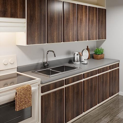 17.7"x400" Wood Grain Contact Paper, Wood Contact Paper for Countertops Waterproof, Wood Look Contact Paper Peel and Stick, Wood Wallpaper Self Adhesive, Removable Wallpaper for Bedroom Walls - size: 17.7" x 400"