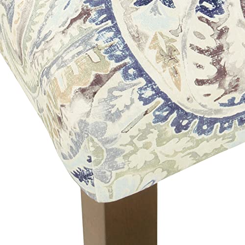 HomePop Classic Parsons Dining Chair - Blue Velvet Paisley Print (Set of 2) - color: Blue Velvet, style: Pack of 2