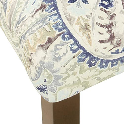 HomePop Classic Parsons Dining Chair - Blue Velvet Paisley Print (Set of 2) - color: Blue Velvet, style: Pack of 2