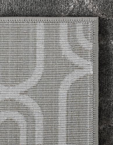 Rugs.com Vogue Geo Collection Rug – 6 Ft Runner Gray Medium-Pile Rug Perfect for Hallways, Entryways - color: Gray and Silver, size: 2' x 6' Runner