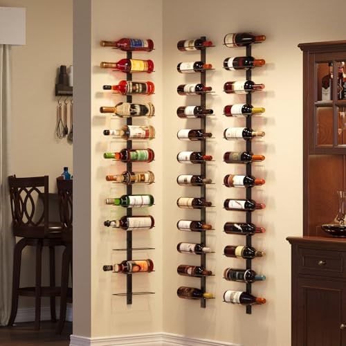 X-cosrack 24 Bottles Wall Mounted Wine Rack, Detachable Wall Hanging Bottle Holder, Use as One or Four, DIY Display, Storage Racks for Wine, for Restaurant, Bar, Cellar - size: 2 Pack (24 Bottles)