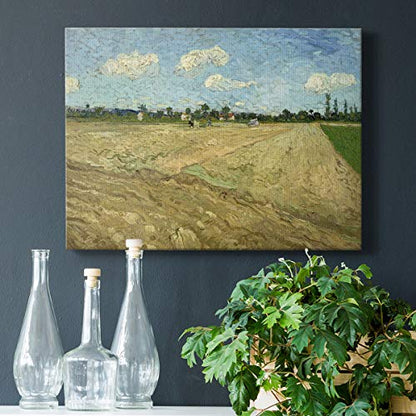 Renditions Gallery Ploughed Field by Vincent Van Gogh printed, Famous Painting Reproduction, Premium Gallery Wrapped Canvas Print, Ready to Hang, 8 in H x 12 in W, Made in America Farm Artwork - color: Ploughed Field, size: 12"L x 8"W