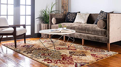 Unique Loom Barista Collection Area Rug - Congencis (2' 2" x 3' 1" Rectangle, Beige/ Blue) - size: 2'2" x 3'1" (Rectangular)