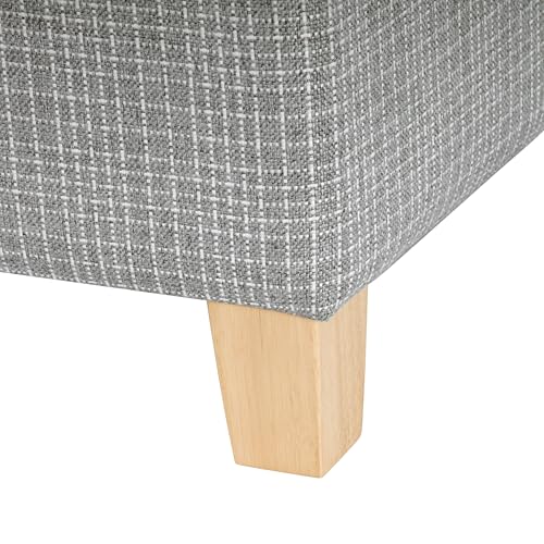 HomePop 18" Classic Square Storage Ottoman - Sage Mini Grid Pattern - color: Sage Mini Grid Pattern