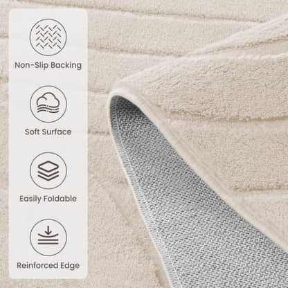 Sour Lemon Area Rugs 9x12 Living Room Bedroom, Modern Washable Rug White | Machine Carpet Non-Slip, Soft Large Fluffy Plush Thick, Big, Geometric High-Low Pile Nersy Rug for Kids Dining Room - color: Milky White, size: 9' x 12' (Rectangular)