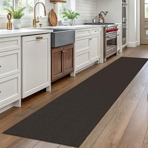 Washable Runner Rug, Non Slip Hallway Rug, 2x10 Ft, Taupe/Coffee | Washable Braided Runner Carpet, Non Slip Rubber Dot Backed, For Hallway, Kitchen, Entryway, Bedroom, Laundry Room, Foyer - color: Taupe/Coffee, size: 2' x 10' (Rectangular)