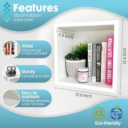 Cube Shelves Set2, White Display Shelves Wall Mount 7.75" D x 12.5" W x 12.5" H, (White, Square 2 Cubes) - color: White, size: Square-Set2