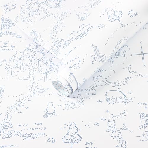 78.7"x17.3" Peel and Stick Wallpaper Contact Paper Boho Blue White Wallpaper Floral Removable Wall Paper Self Adhesive Modern for Nursery Bedroom Cabinets and Drawers Papel Tapiz para Pared - color: White&Blue, size: 17.3" x 78.7"