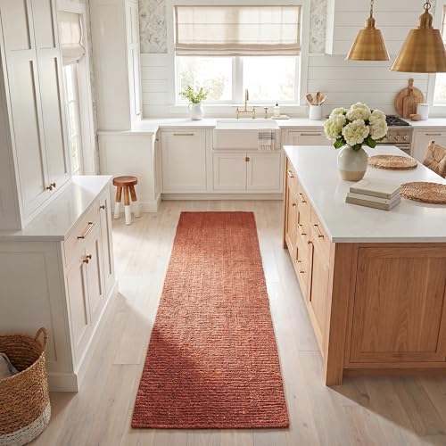 SAFAVIEH Natural Fiber Collection Runner Rug - 2'6" x 6', Rust, Handmade Jute, Farmhouse Style, Chunky Textured Thick Pile (NF447C) - color: Rust, size: 2'6" x 6' (Runner)